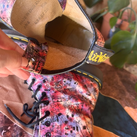 Dr marten pink London icons leather boots size 5 or 6 faded size rare vintage - Picture 15 of 16